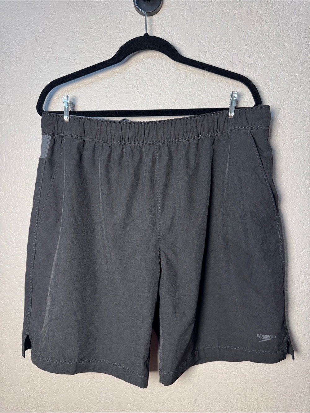 Speedo Men's Dark Gray Athletic Swim Shorts